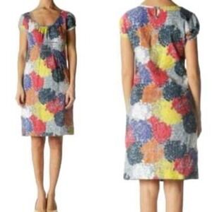 Boden Women's Short Cap Sleeve Bright Floral Colorful Summer Shift Dress Size 4R